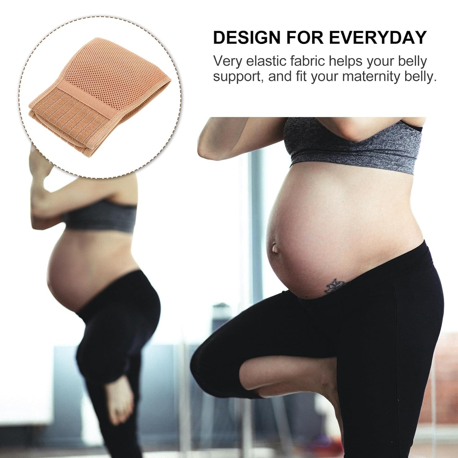Breathable Maternity Belt Adjustable Abdomen Brace for Pregnancy Belly Support Band Relieves Back Pelvic Pressure Pregnancy over Belly Bump Support