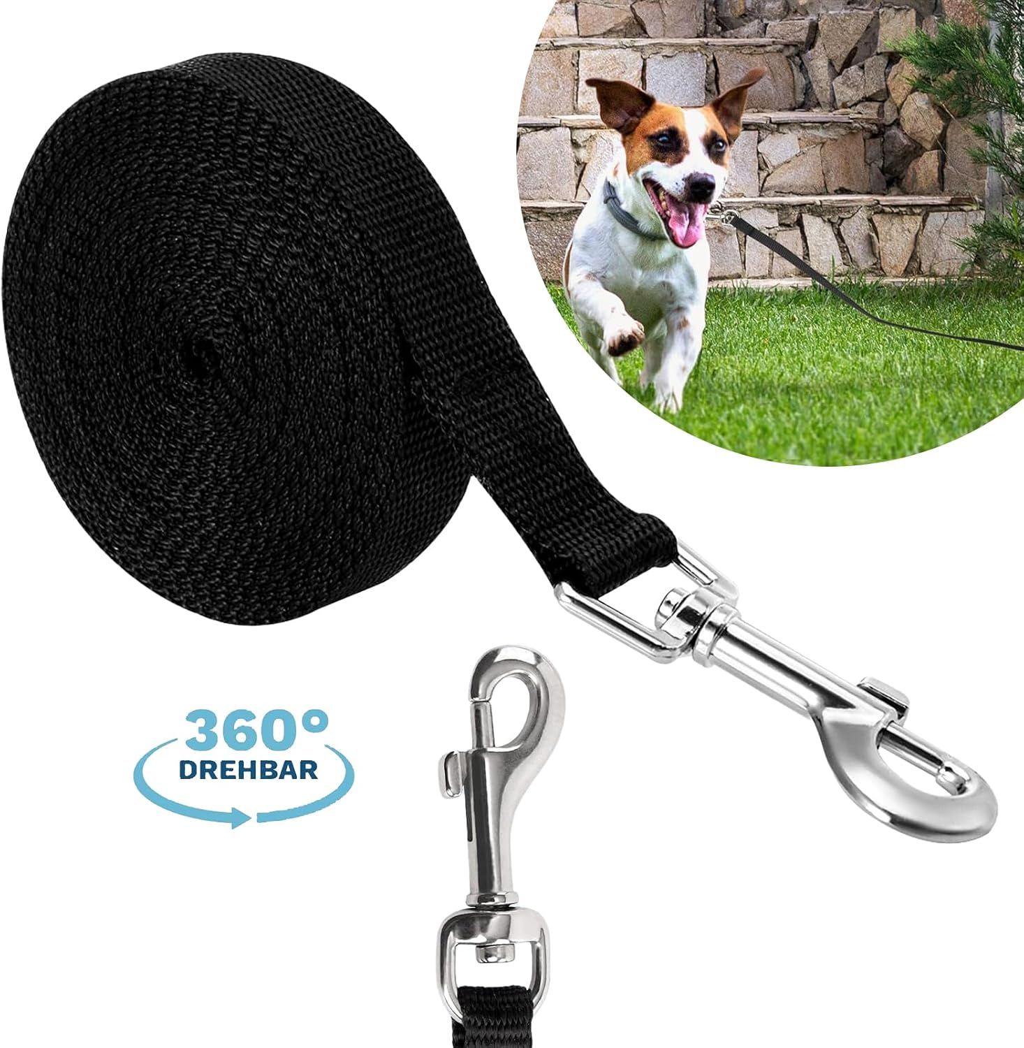 Recall Lead 5 M, Recall Lead for Dogs, Dog Lead with Hand Loop, Training Lead, Recall Dog Training Lead, Running Lead for Dogs, Cats and Puppies image number 5