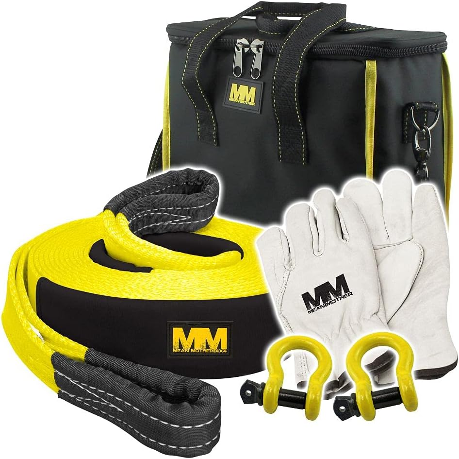 Mean Mother 4X4 Recovery Snatch Strap Kit 5-Pieces, 8,000 Kg Minimum Breaking Strength - MMKIT01 image number 1