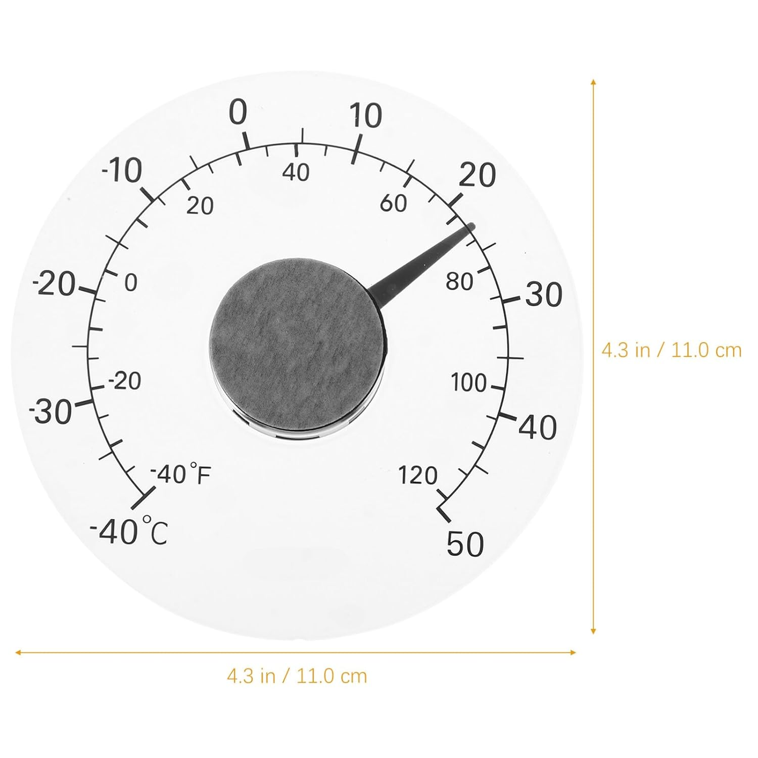 Yardwe Stick on Window Thermometer Temperature Indoor and Outdoor Waterproof Dial round for Garden Gauge Humidity Monitor image number 3