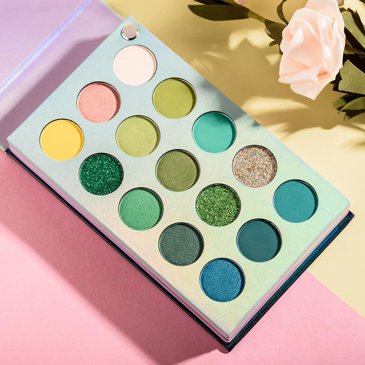 Julycrab 60 Colors Eyeshadow Palette High Pigmented Glitter Matte Eyeshadow Rotation Eyes Shadow image number 1