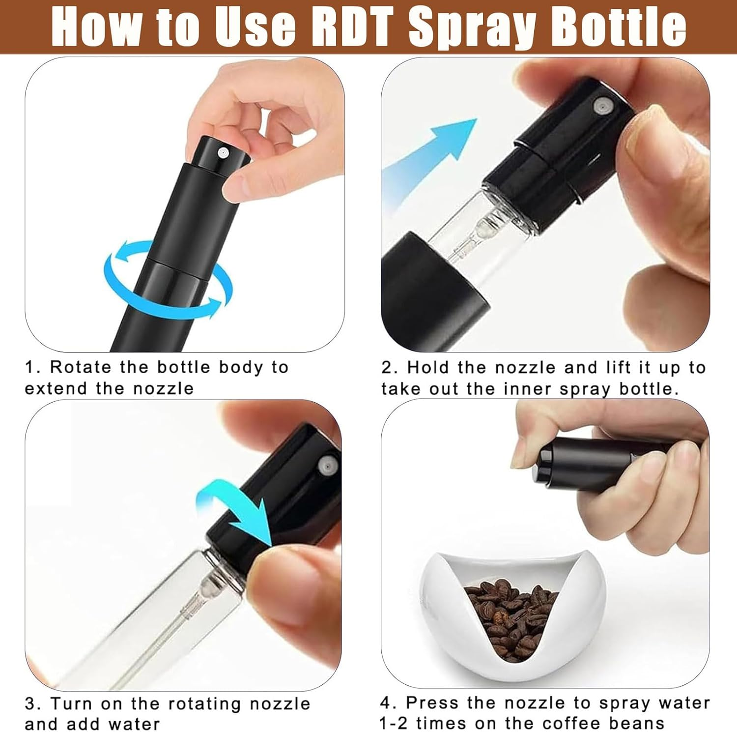 5 Pieces Coffee Bean Dosing Cups and Spray Bottles, Espresso Mixing Tool, Teaspoon, Ceramic Dosing Bowl, Coffee Accessories for Teahouse, Hotel, Dining Room and Espresso Lovers