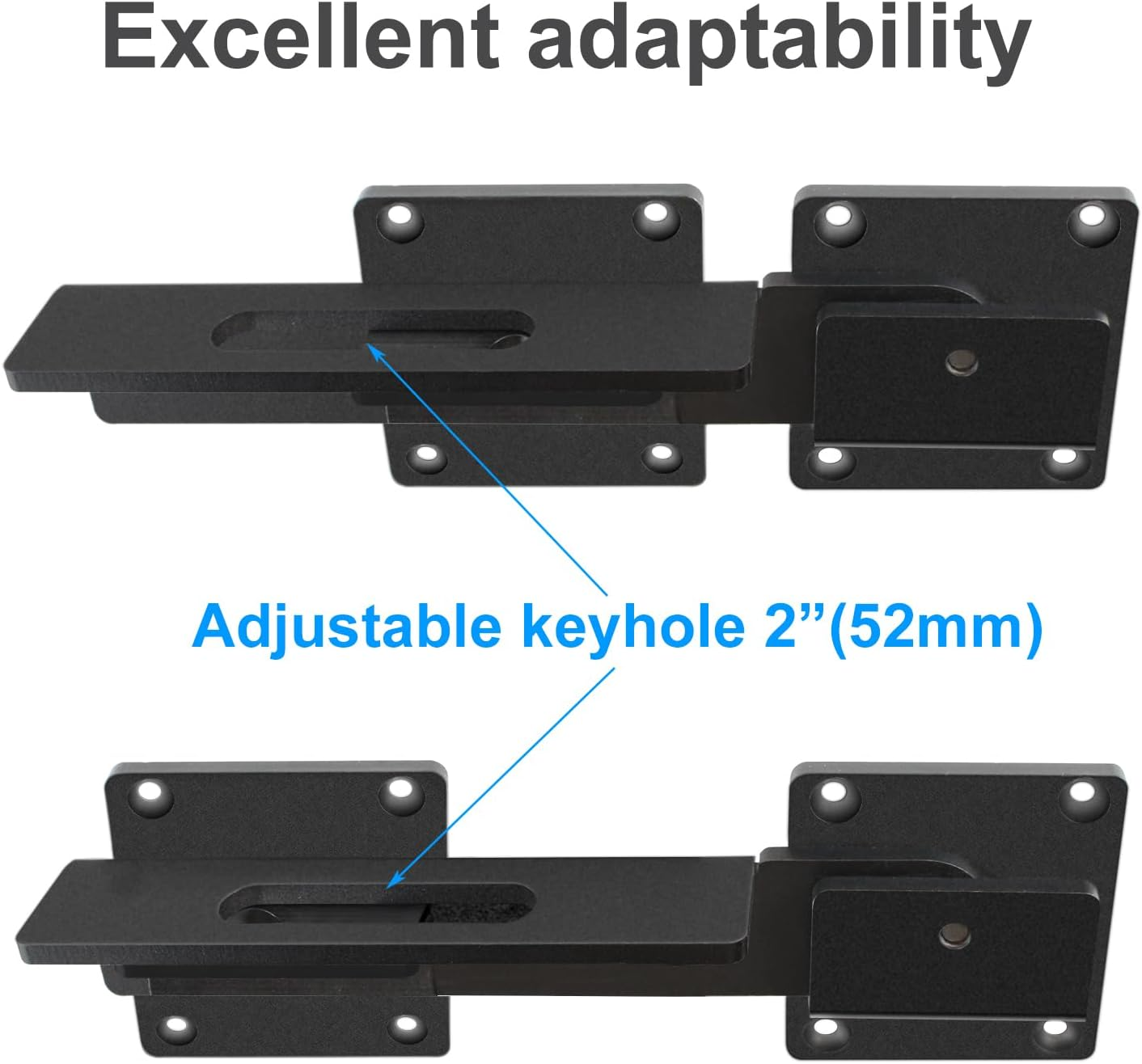 Bhanboth Heavy-Duty Flip Gate Lock with Padlock Hole, 7.5 Inch Black Metal Gate Latch, 4Mm Thick Outdoor Gate Hardware for Fence, Shed, Barn, Pool, Garage, Wood & Vinyl Gates image number 3