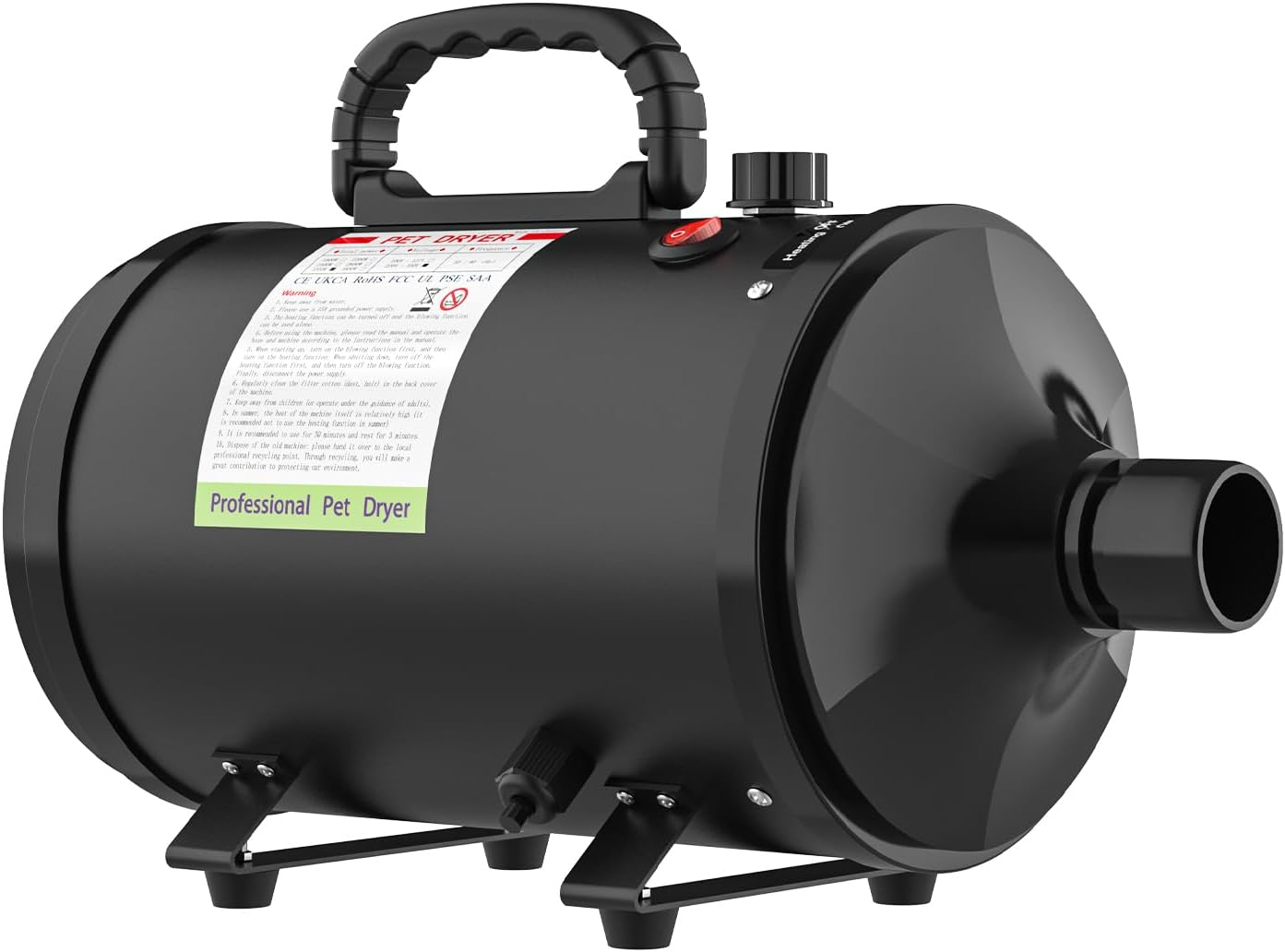 OPPSBUY Pet Dryer, Pet Grooming Hair Dryer with Heater, Home Dog Hair Dryer with Adjustable Wind Speed, Flexible Hose image number 1