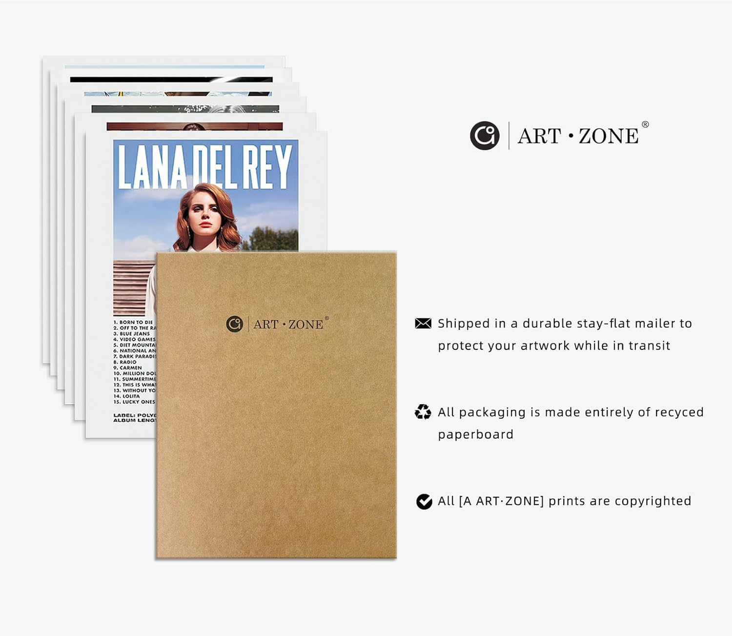 A ART&middot;ZONE Lana Del Rey Posters 8X10 Canvas Prints Unframed Set of 6 Wall Art Room Decor Bjork Poster Records for Aesthetic Album Cover Print D/ Blue image number 3