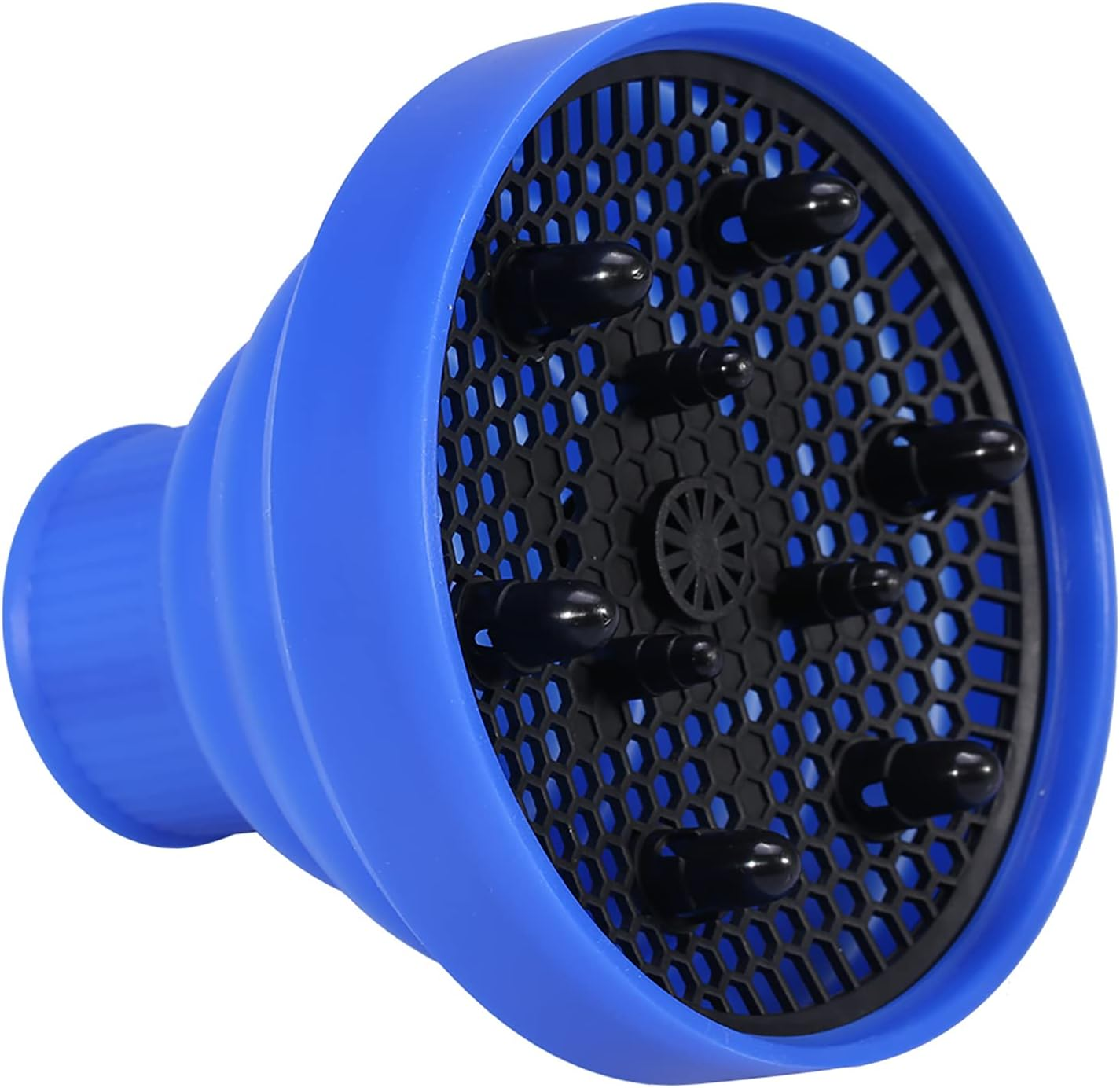 Foldable Hairdryer Diffuser - High Temp Resistant Silicone, Protects Hair from Heat Damage, Washable - 5 Color Choices (Black)