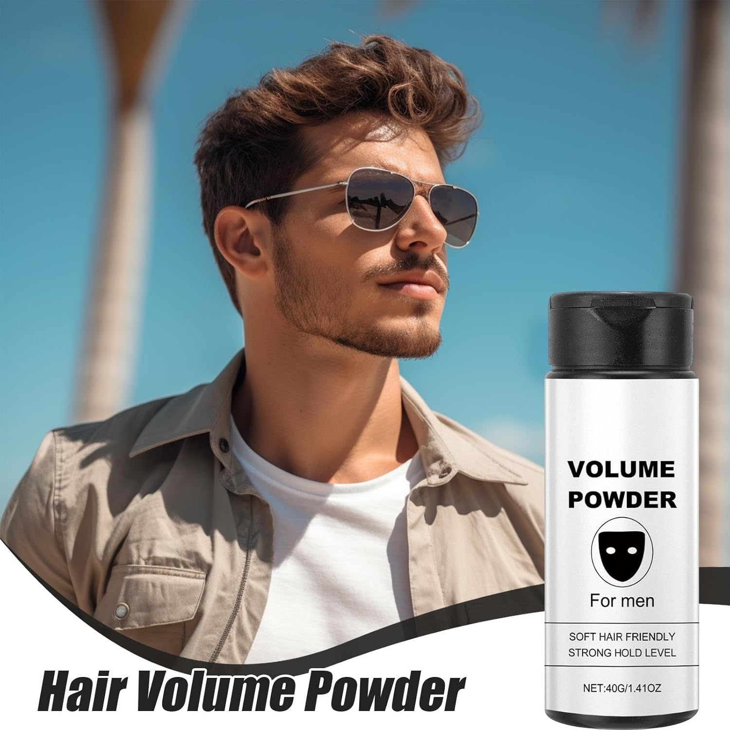 Texture Powder, Hair Powder for Men, Blackmasks Texture Powders Natural Look Easy to Apply Mens Styling Powders | Portable Hairstyle Volume Grooming Products for Business Trips, Appointments image number 1