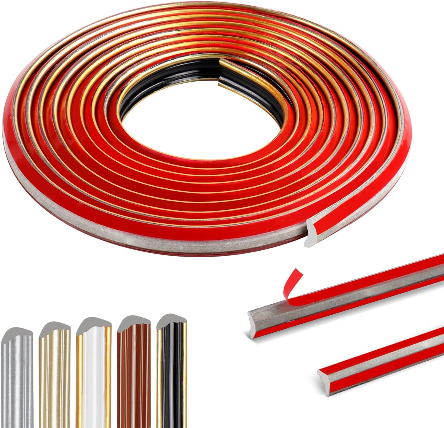 300Cm Flexible Moulding Trim Adhesive,Pvc Coving for Ceilings Waterproof,Corner Trim，Self Adhesive Trim for Wall，Edge Corner，Windows Door Mirror Frame and Border Edge(12 X 9Mm / Champagne Gold)