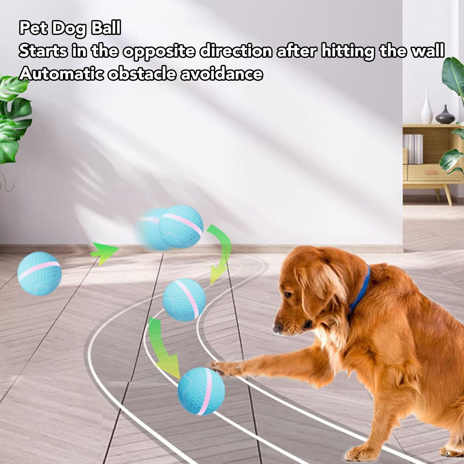 Smart Interactive Dog Ball Toy, Waterproof Motion Activated Automatic Rolling Ball Toy Pets Chew Toys, Electric Launcher Bouncing Busy Ball for Small Large Dog Pet image number 3