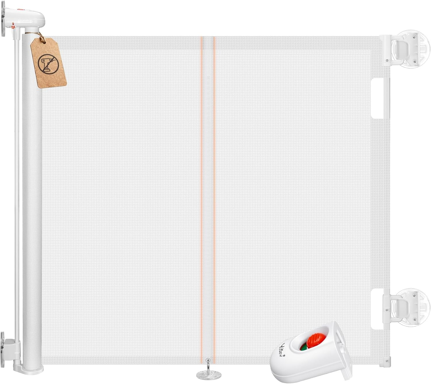 Ycozy 150Cm Retractable Baby Gate for Pet Child with Reinforced Bar Design to Prevent Crawling through 86Cm Tall Mesh Dog Safety Gate for Stairs Doorways Indoor image number 3