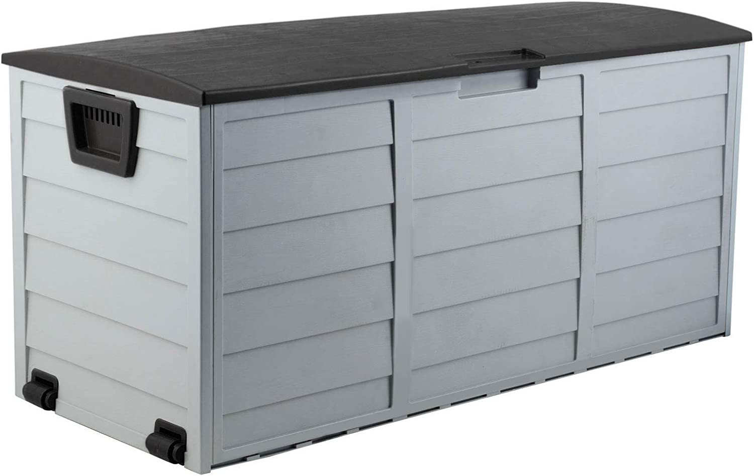 Gardeon Outdoor Storage Box Container Cabinet Bench, 290L Large Lockable Tool Toy Deck Boxes Chest Garden Shed Storages Ottoman Chair Seat Patio Indoor Furniture, with Wheels Handles Black image number 3