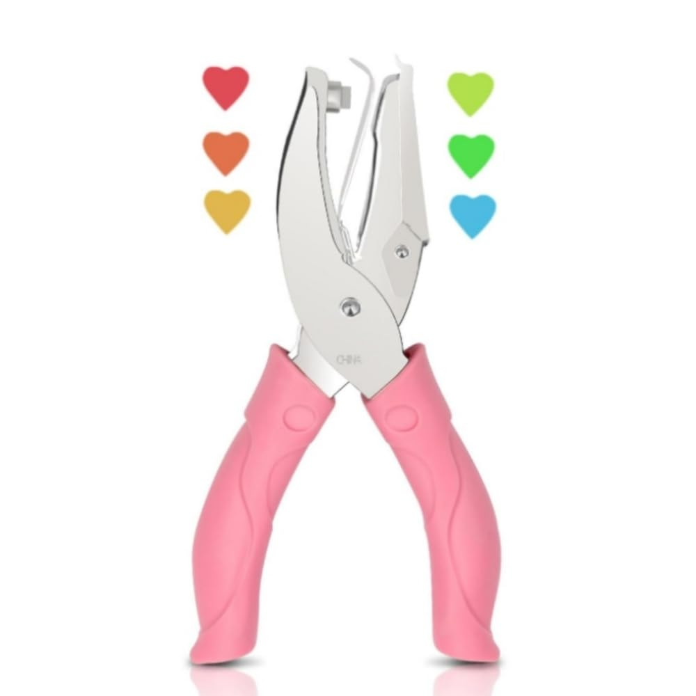 Fabselection 1PCS Hole Punch,Small Mini Tiny Shaped Love Metal Single Handheld Hole,Paper Punch Punchers with Soft-Handled,For DIY Craft Paper Tags Clothing Ticket Scrapbook Tool (Love Shaped) image number 3