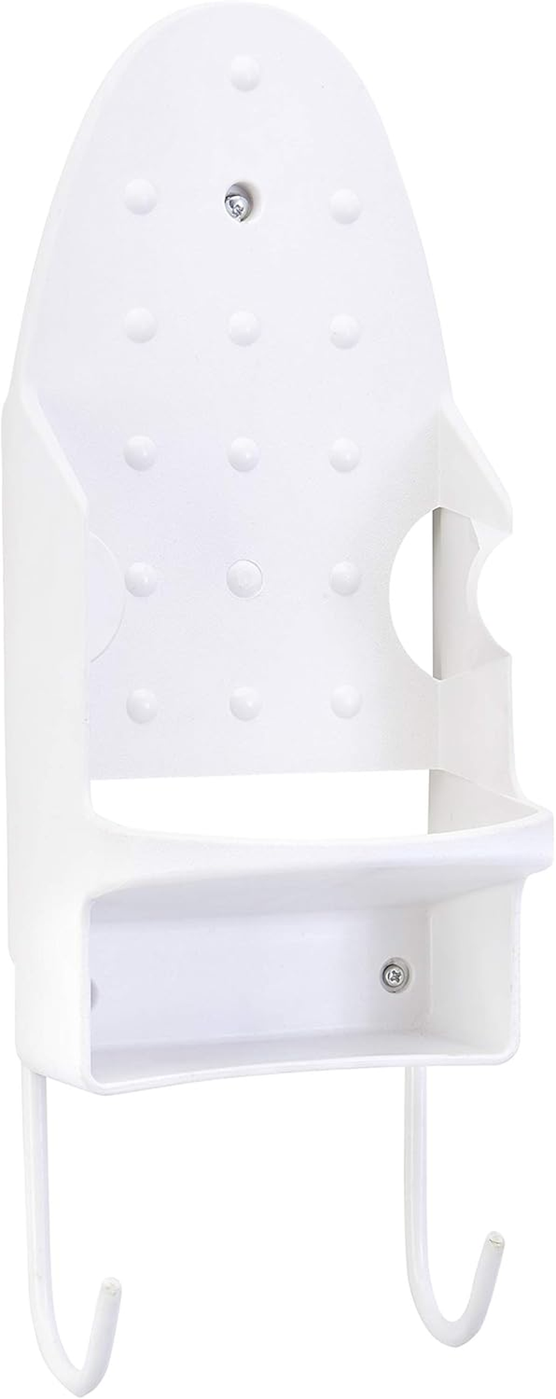 Woolite Wall Mount Iron and Ironing Board Organizer | Dimensions : 6.89" L X 0.98" W X 5.12" H | Heat Resistant | Fits Most Irons | Easy Assembly | White