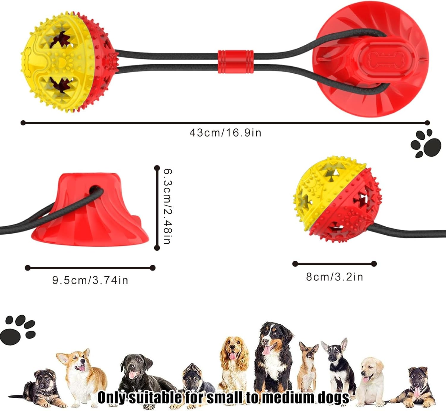 Coolplay Dog Toys, Dog Chew Toys for Aggressive Chewers, Puppy Dog Training Treats Teething Rope Toys, Dog Ball Toys image number 4