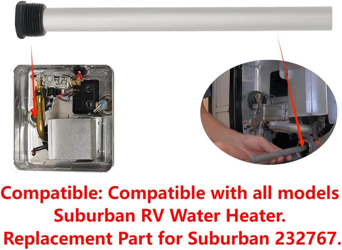 3Pack RV Water Heaters Magnesium Anode Rod 9.25"L X 3/4"NPT RV Hot Water Tank Anode Rod Replacement Part for Suburban 232767 image number 6