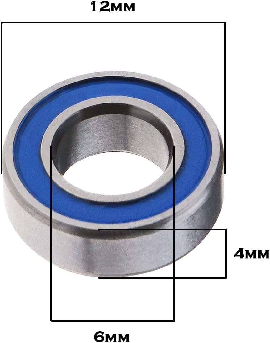 Ecsing 10Pcs MR126-2RS Mini Deep Groove Ball Bearings Double Sealed Carbon Steel Cover Miniature Ball Bearings for 3D Printer Model Toys image number 5