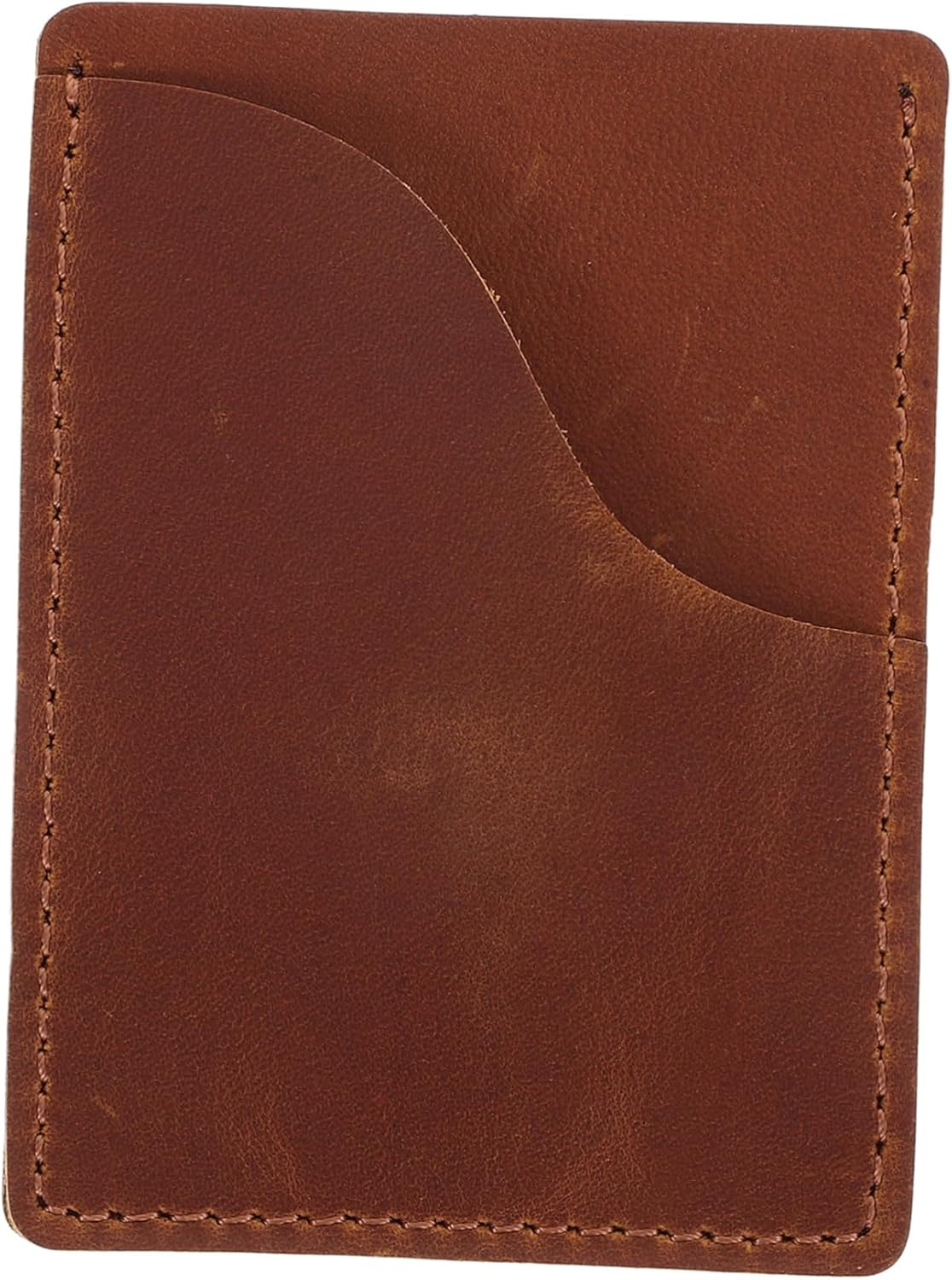 WESIEVYA Business Card Holder Wallet Brown Pu Credit Card Organizer with Passport Holder Pocket for Travel and Work Use image number 5