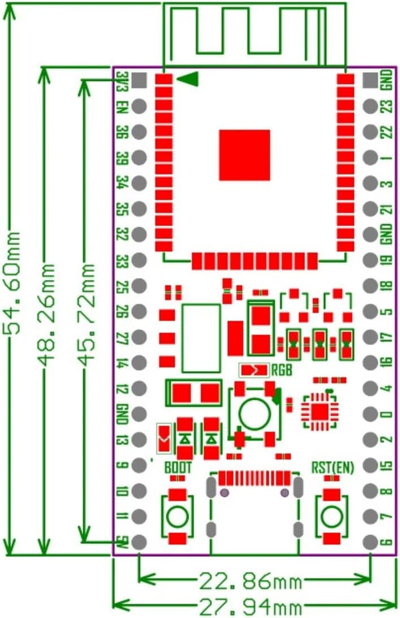 ESP32-WROOM-32E Board, 16Mb(128Mbit) Flash, Wifi, Bluetooth, USB Type C, PCB Antenna (2 Boards) image number 3