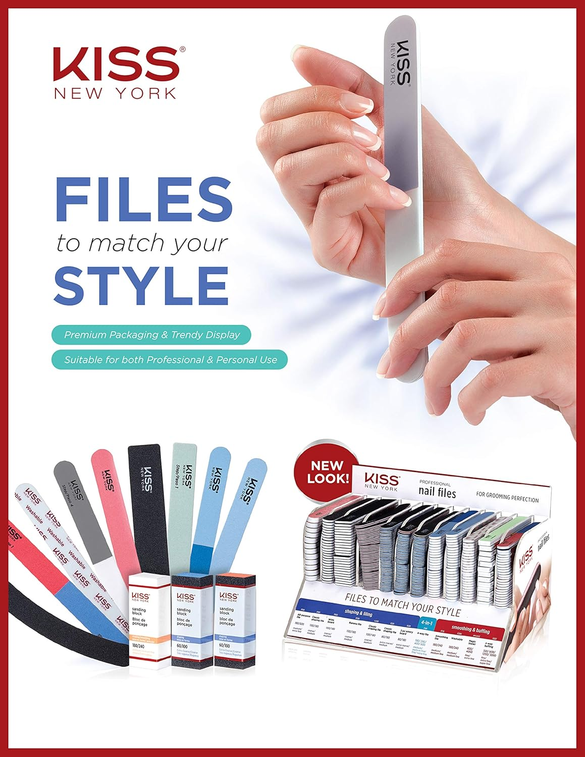 KISS 4-Way Nail Shaper - 180 Medium / 240 Medium / 400/600 Extra Fine image number 5