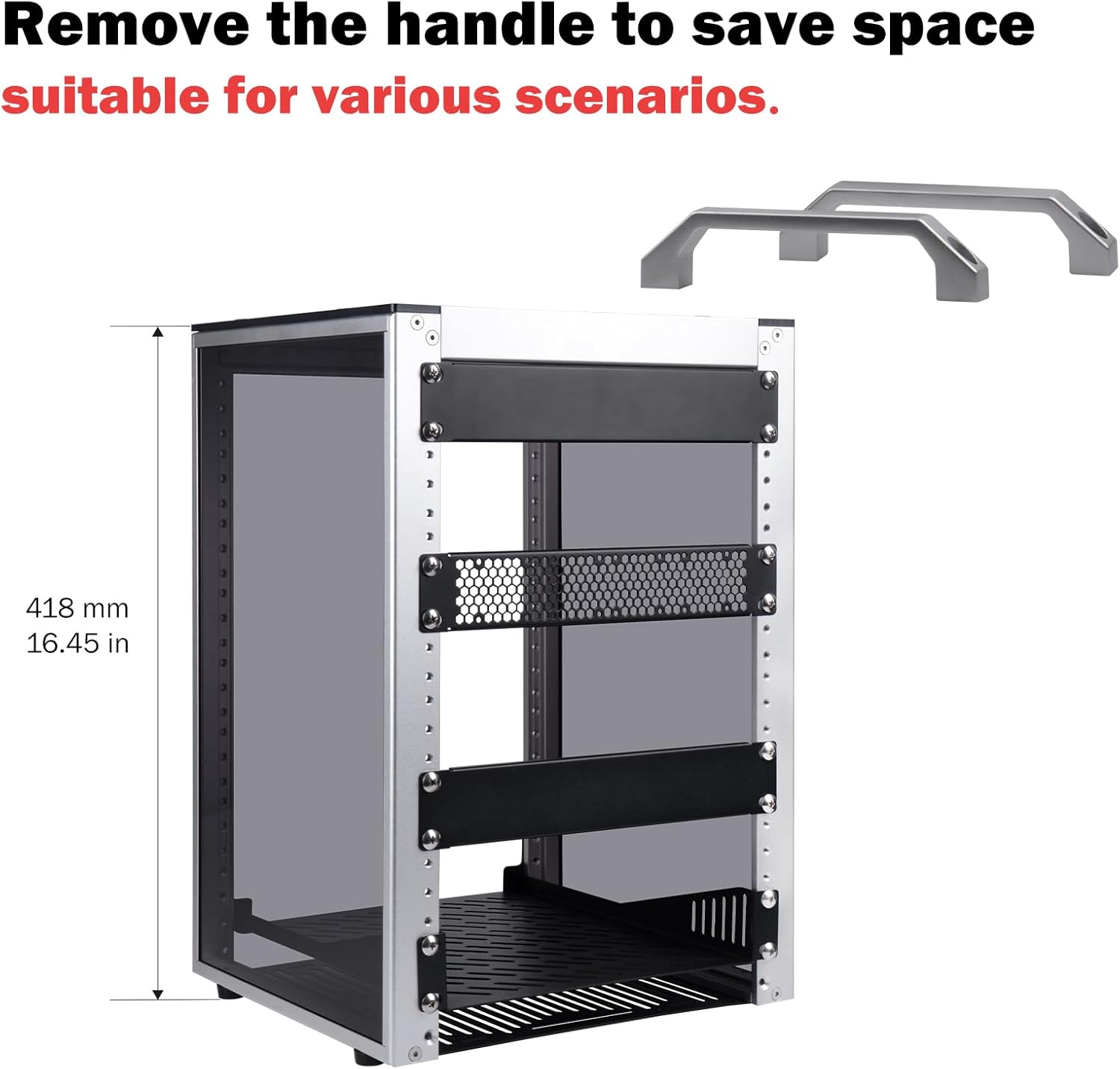 Geeekpi 8U Server Rack Cabinet, Deskpi Rackmate T1 Plus,10 Inch Network Rack for Servers, Network, A/V Equipment, 10.23Inch/260Mm Depth (Silver) image number 5