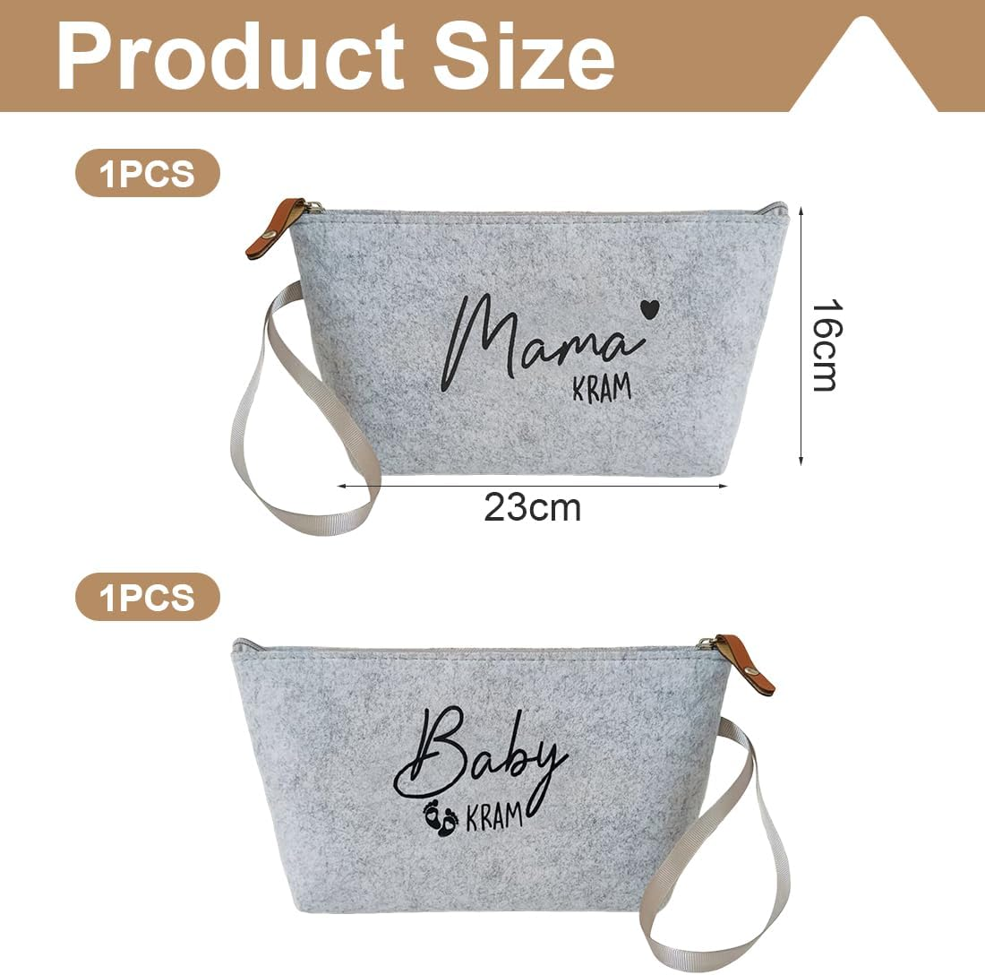 OUDQFCJ 2 Pieces Gifts for Expectant Mother Birth Baby Item Expectant Mum Gifts for Pregnant Mother Baby Shower Gifts for Mum Bag with Zip image number 5