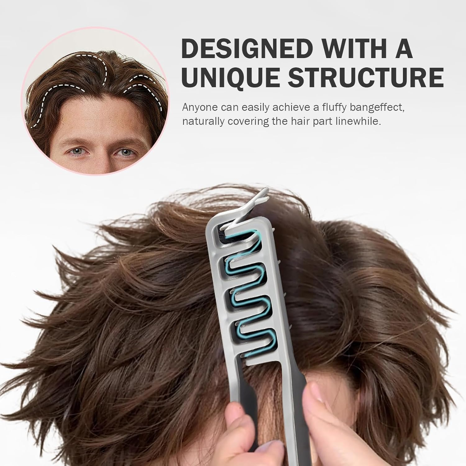 Texture Comb 2-Pack - Volumizing Wide Tooth Styling Comb for Fluffy Hair | Anti-Frizz Curly Hair Comb for Men & Women | Creates Volume & Perfect Fringe Parting (Blue & Pink) image number 6