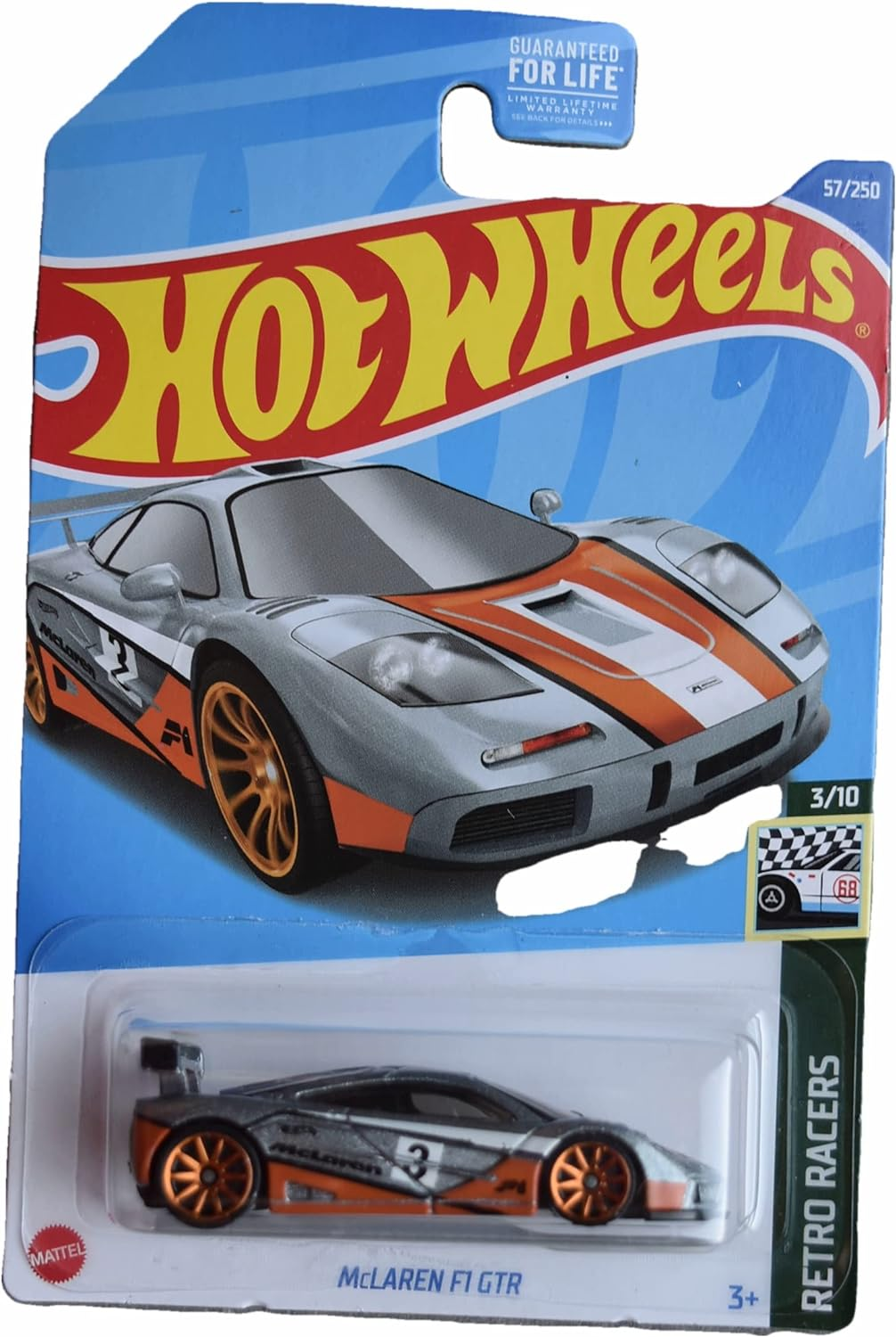 Hot Wheels Mclaren F1 GTR 1:64 Scale Die Cast Car, Orange, Shock Resistant, 7 X 4 X 2 Inches, Ages 1+ image number 1