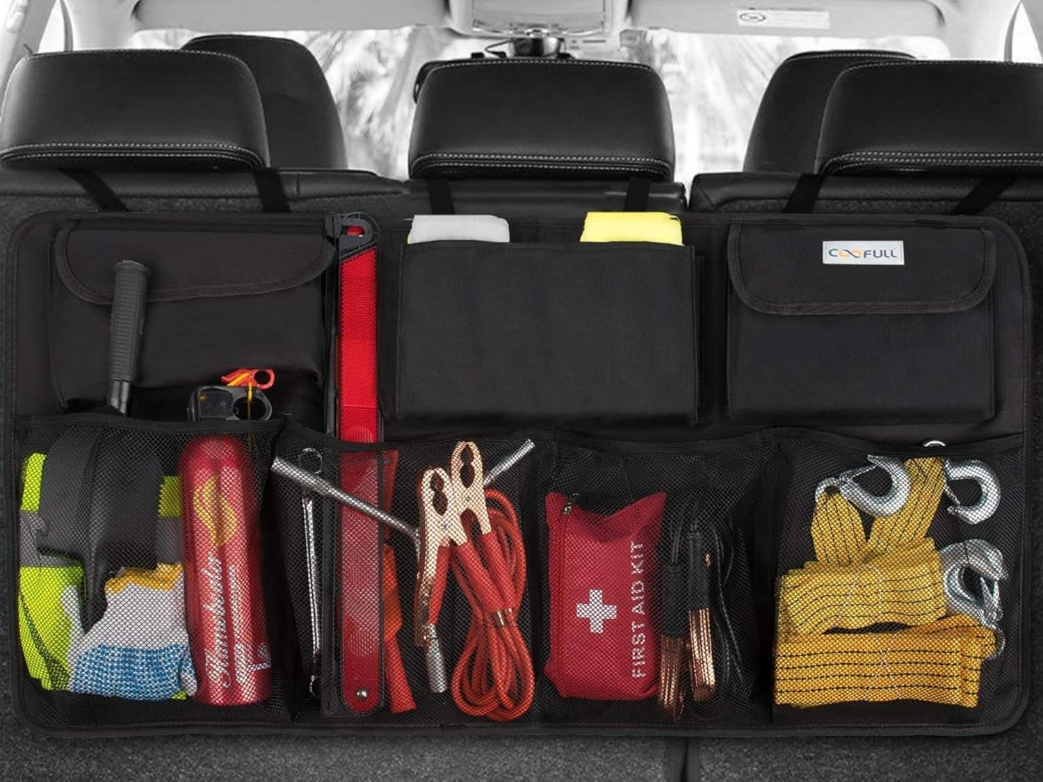 Upgraded Car Boot Organiser Waterproof Super Capacity Enlarged 7 Pockets Car Storage Organiser with Enhanced Hook Side Strips, Boot Tidy＆Clean image number 5