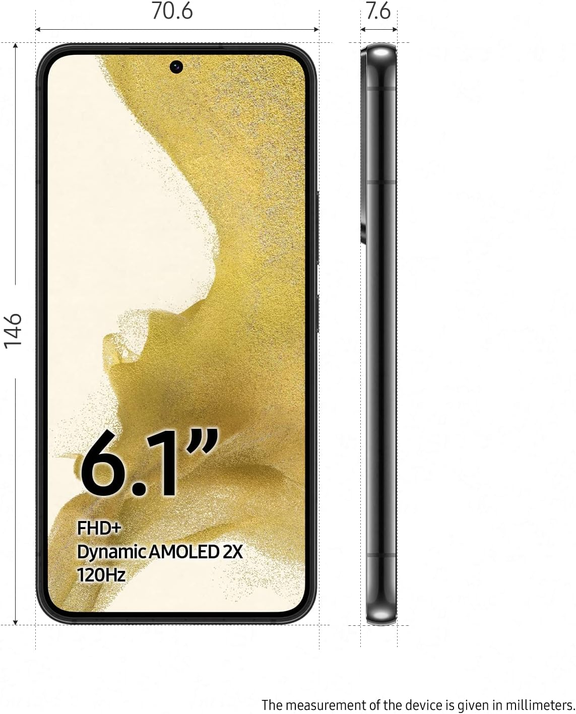 Samsung Galaxy S22 Smartphone 128GB, Phantom Black image number 2