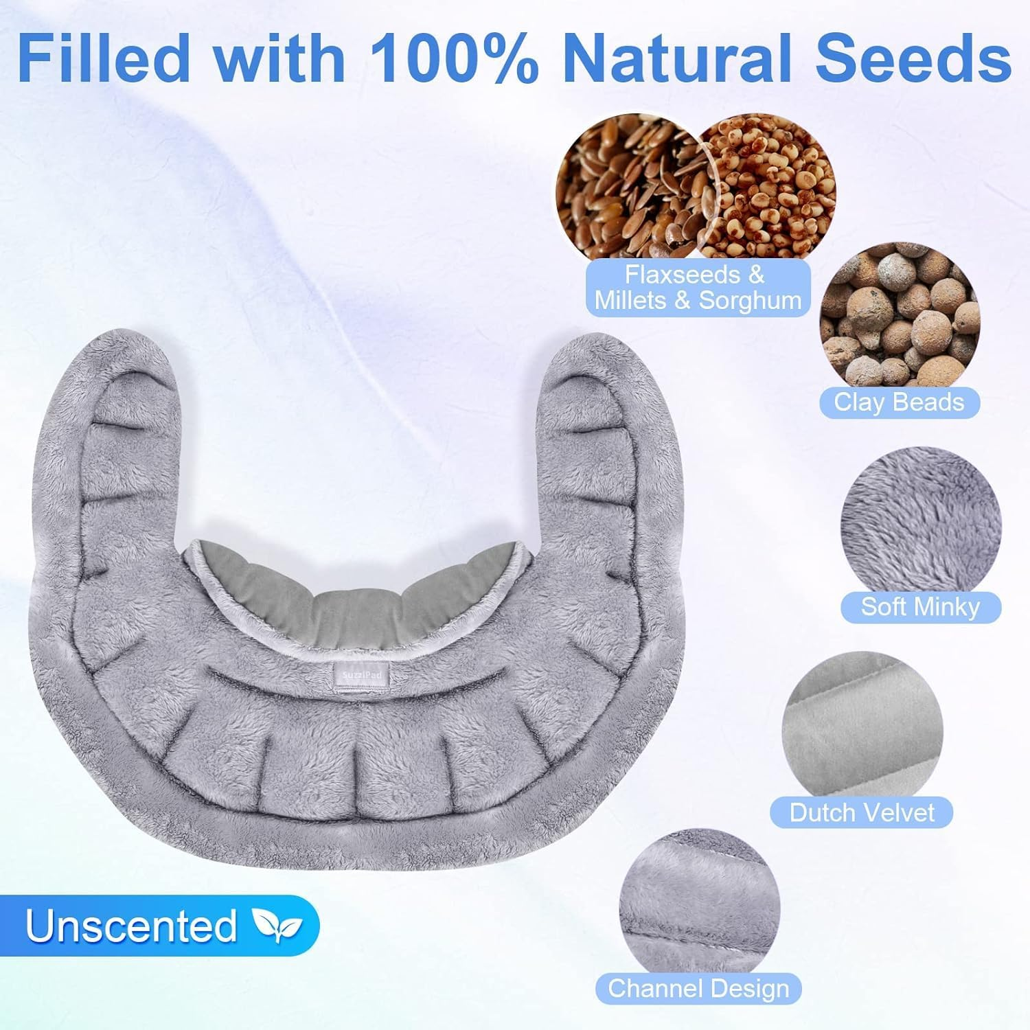 Dregs Neck Heating Pad Microwavable for Neck Pain Relief, Shoulder Heating Pads for Chronic Neck Pain, Muscle Tightness & Stress Relief, Neck Warmer Neck Wrap Microwavable with Moist Heat, Grey image number 4