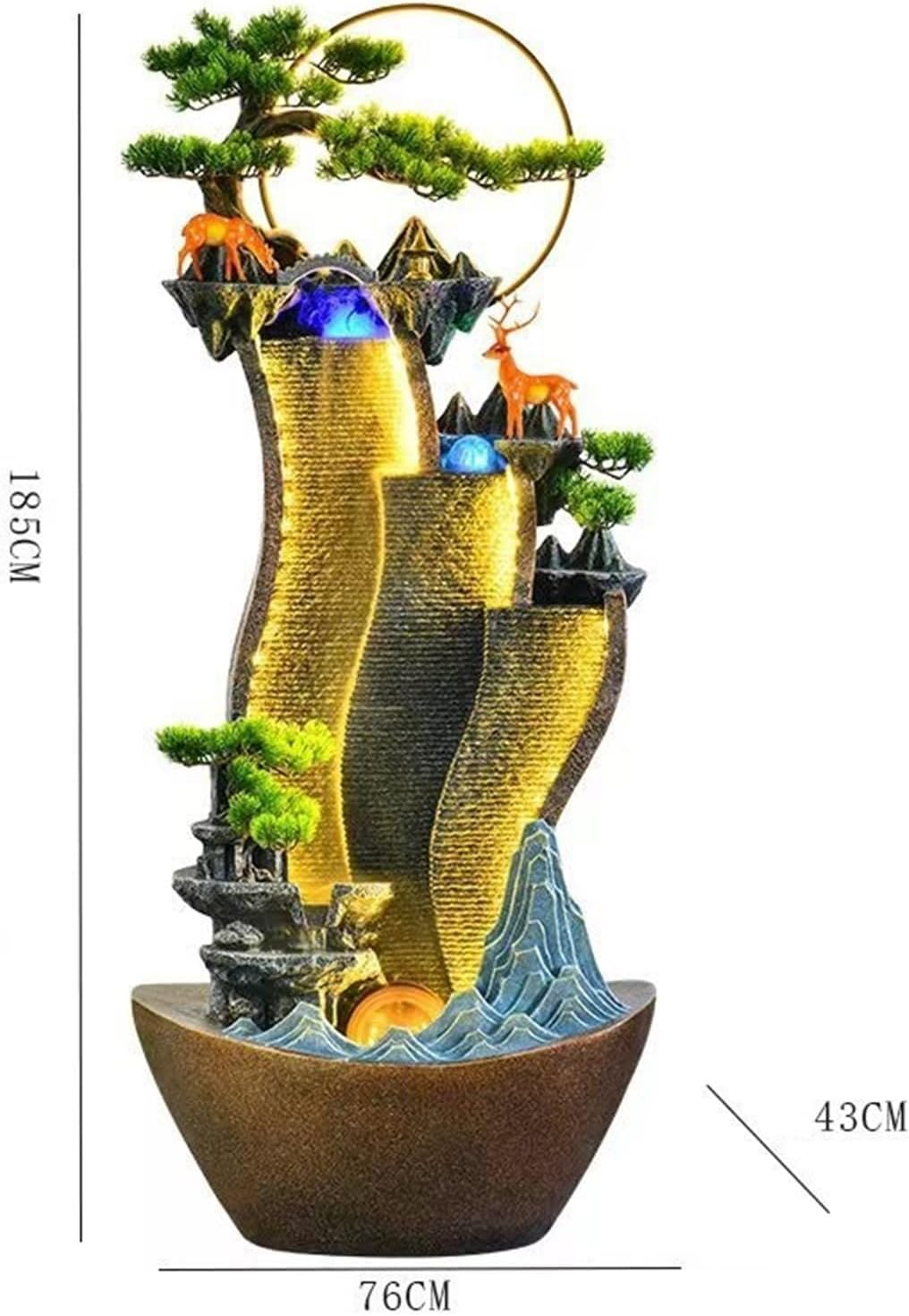 Outdoor Fountain Creative Rockery Water Curtain Wall, Floor Circulating Ornaments, Living Room Courtyard Fountain Landscape(L) image number 1