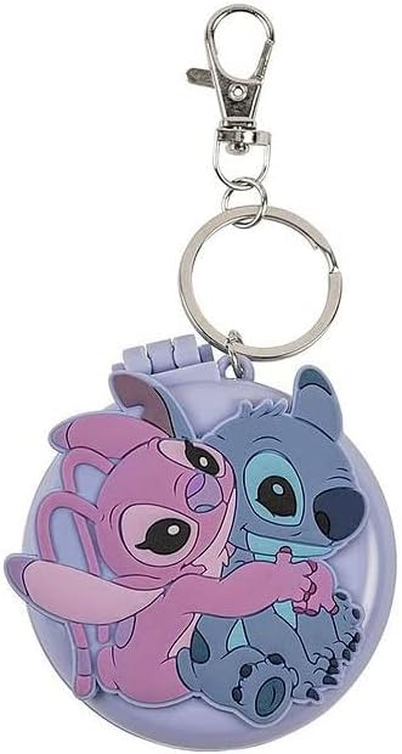 Peers Hardy - Disney Lilo and Stitch Blue and Pink Compact Mirror and Hairbrush Keychain