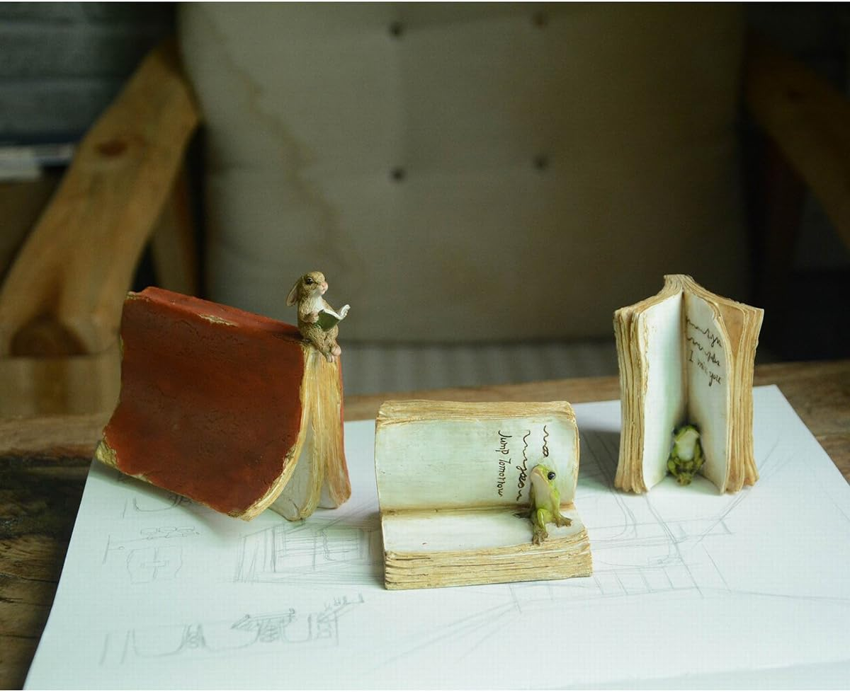 Top Collection Miniature Fairy Garden and Terrarium Frog on Book Figurine image number 2