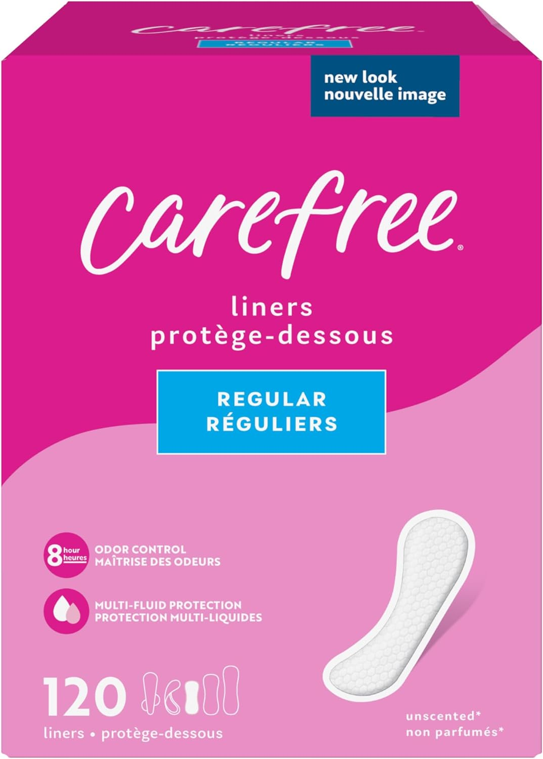 Carefree Acti-Fresh Ultra-Thin Panty Liners, Regular, Unscented - 120 Count image number 1