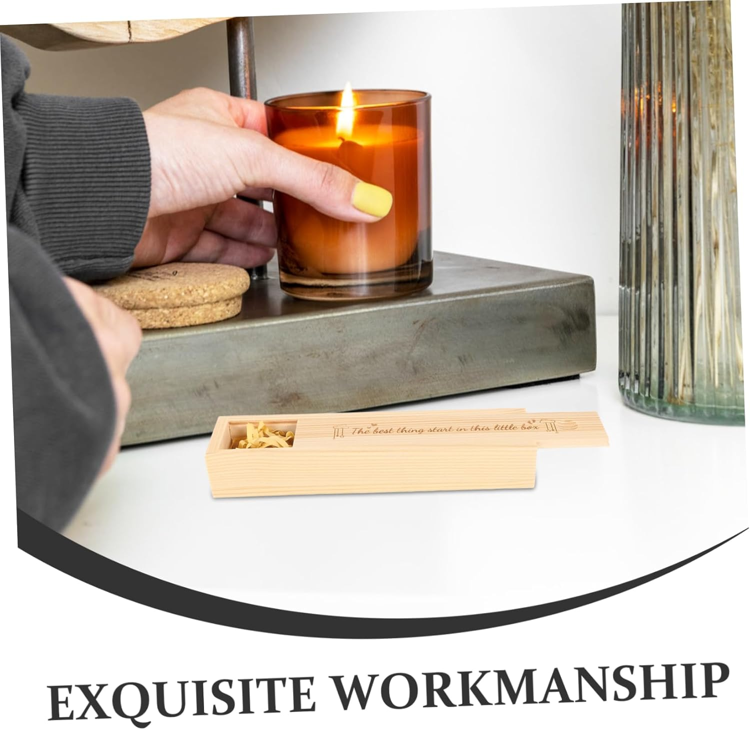 Iplusmile Wooden Pregnancy Test Keepsake Box for Newborn Announcement Lidded Storage Case for Pregnant Women Unique Shower image number 1