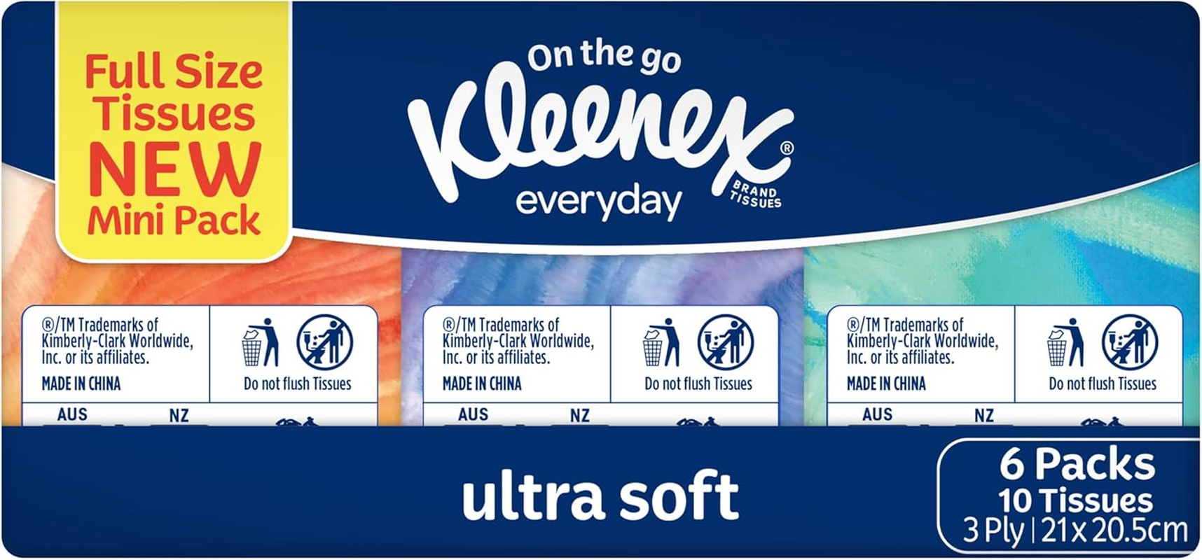 Kleenex Ultra Soft Pocket 3 Ply Facial Tissues (6 X 10 Pack) image number 2