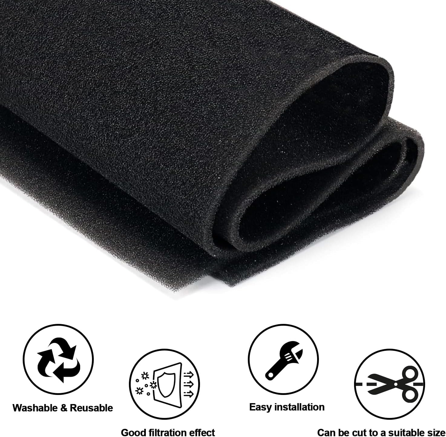 RV Air Conditioner Replacement Filters - 3PCS, 15"X 23.6" X 1/5", Foam, Charcoal Sheet, Washable, Reusable, Carbon Pad Air Purifier Filters for AC Window Unit image number 5