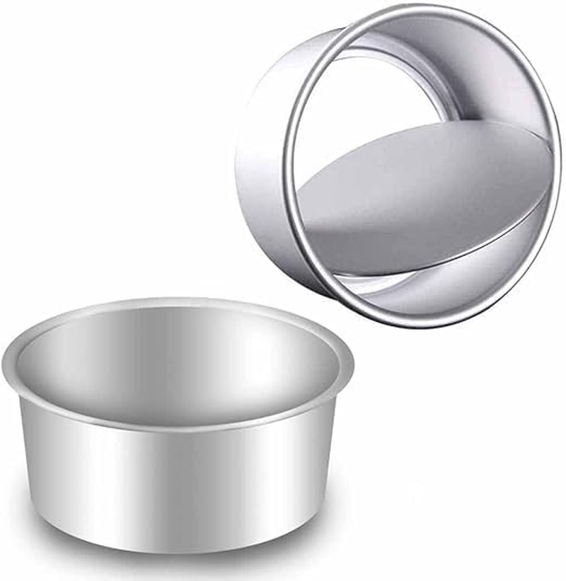Miners2000 2 Pack 15Cm Cake Tin, Non-Stick Deep Aluminum round Cake Deep Baking Tin with Removable Bottom Cake Baking Pan Cake Mould Tin for Baking, Bakeware for Wedding Birthday Christmas Party image number 1