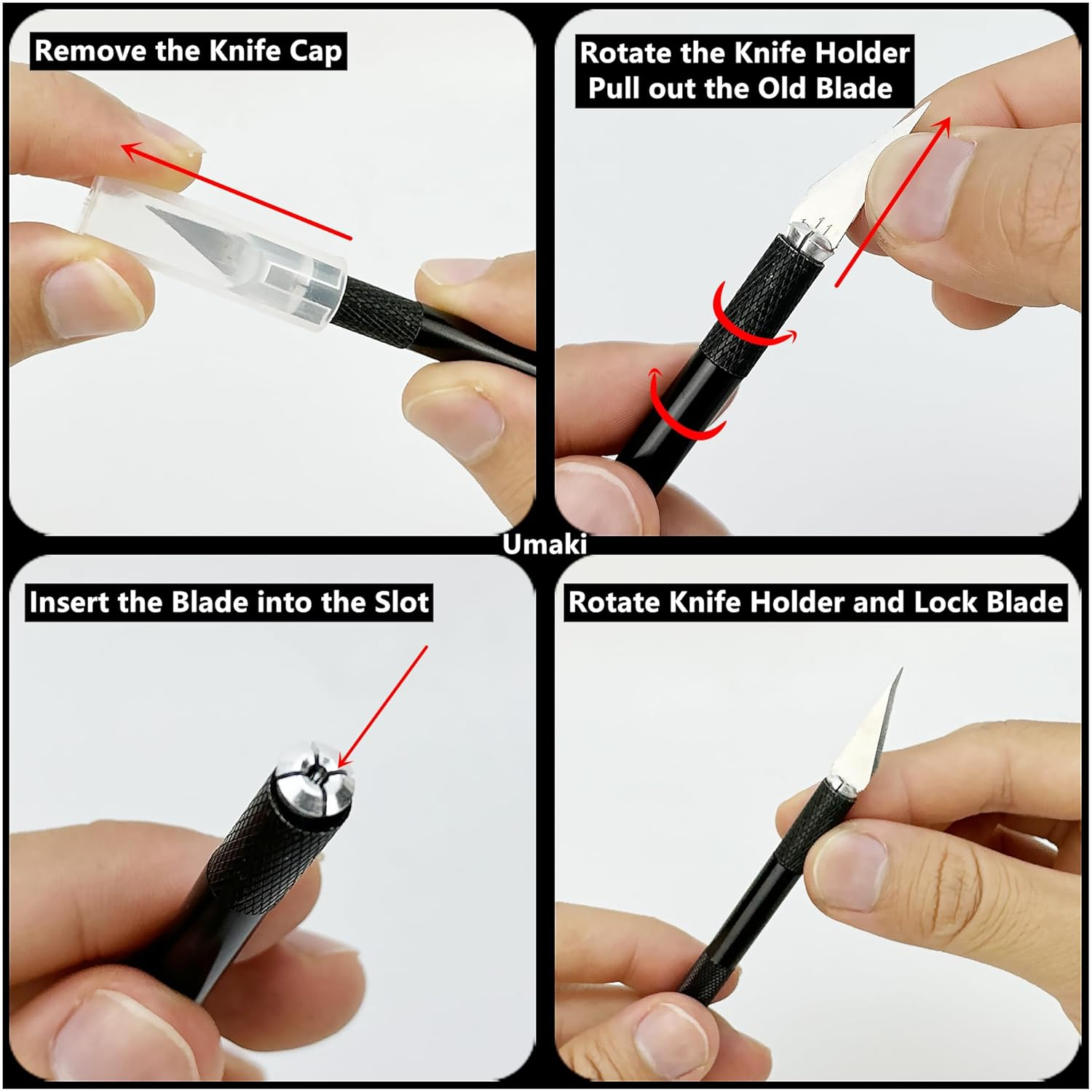 Umaki Vinyl Wrap Tools, Window Film Application Kit, Car Tinting Kit, Vinyl Squeegee Set, Wallpaper Smoothing Tool Kit with Felt Squeegee, Craft Knife & 5Pcs Blades, Mini Squeegee