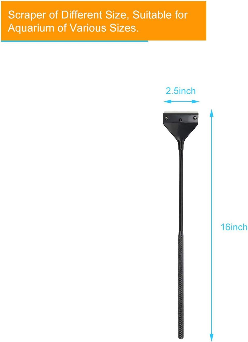 Zalati Algae Scraper Fish Tank Algae Cleaner Tool Set with 10Pcs Blades Stainless Steel for Glass Aquarium Tank image number 3