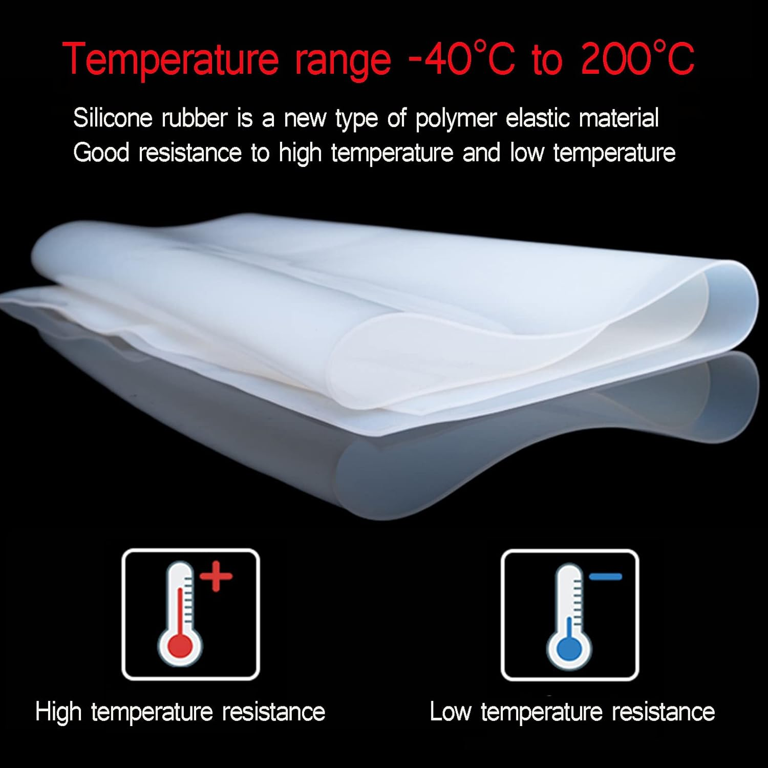 Thin Silicone Rubber Sheet Heat Resistant Gaskets Panel DIY Material Model Craft Pads, Seals,1Mm Thick 300X300Mm(12"X12") (Clear White) image number 6