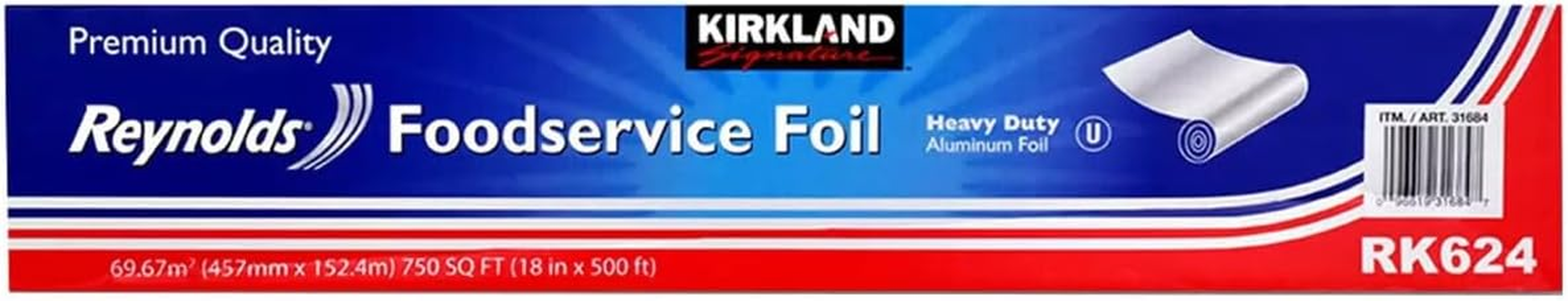 Kirkland Signature Reynolds Heavy Duty Foodservice Aluminium Foil Roll 45Cm X 150M image number 1