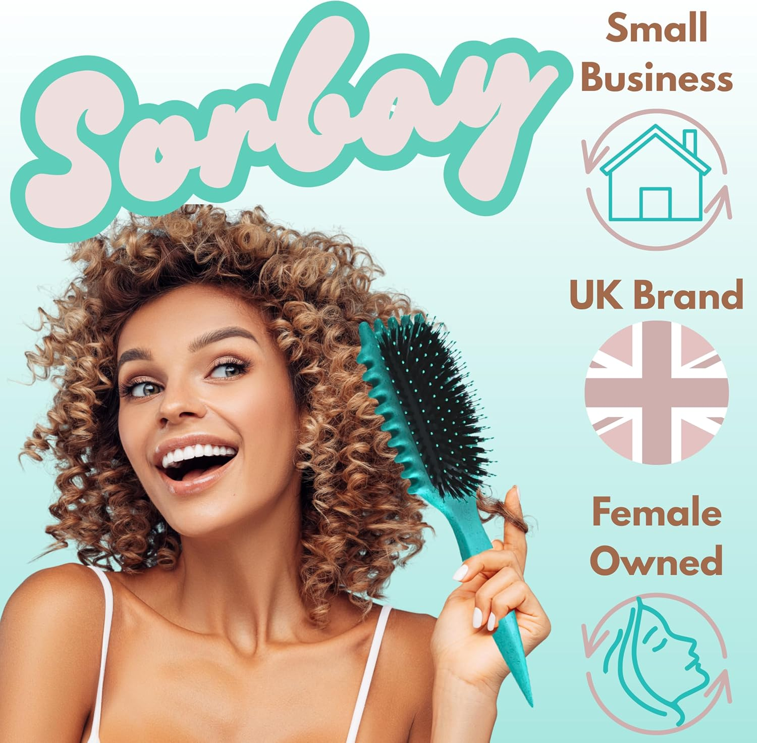 Sorbay Define Curls Brush for Curly Hair Products for Wavy Straight Bounce Curly Hair Brush Curling Comb Hairbrush Curl Define Brush Suitable for Women and Men (UK BRAND) image number 3