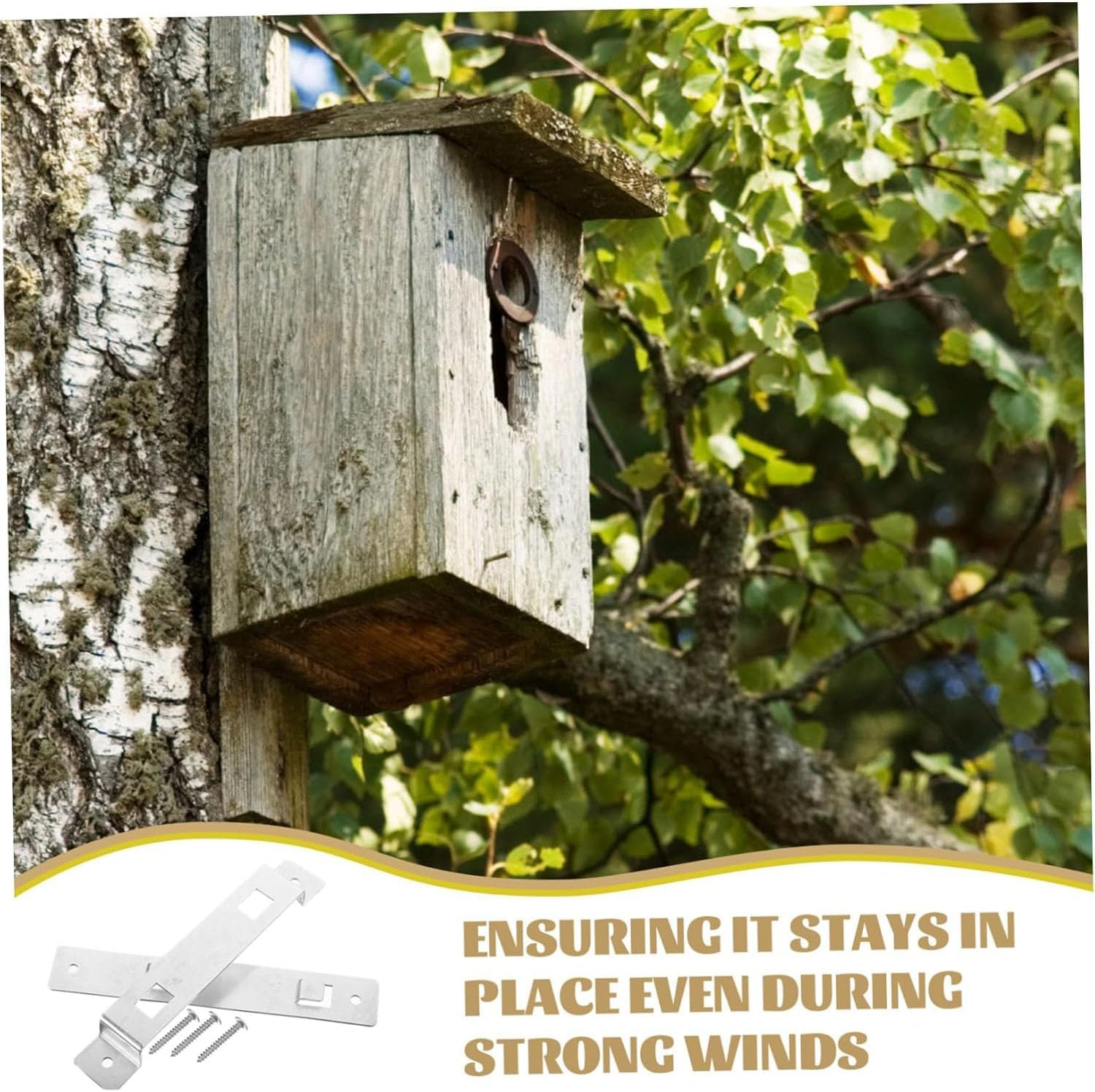 1Set Heavy Duty Outdoor Bird Nest Holder Bracket, Easy Install Hanging Mount Support Stand for Birdhouse & Nesting Box, Garden Yard Patio Wildlife Bird Watching image number 2