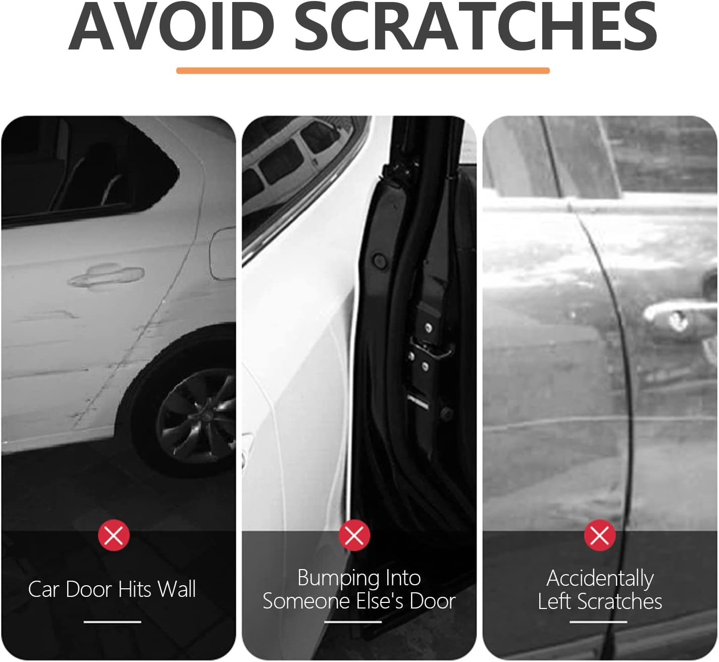 TORMEN Car Side Door Guard Edge Protector Universal Auto Door Side Edge Protection for Most Car (8 Pcs Set- Transparent image number 2