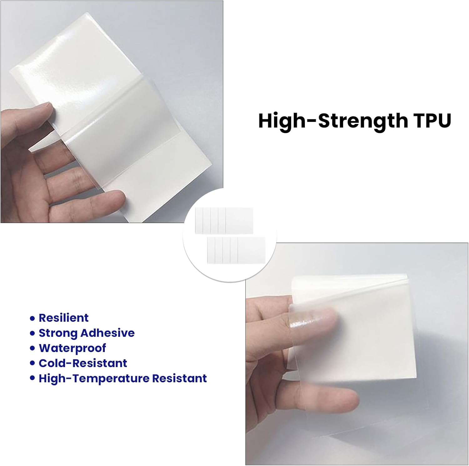 10 Pcs Inflatable Patch Repair Kit Self-Adhesive Waterproof - TPU Repair Patch 3.46 X 3.46 Inch (8.8Cm X 8.8Cm) Clear Vinyl for Inflatable Pool Swimming Ring Bounce House Air Mattress image number 3