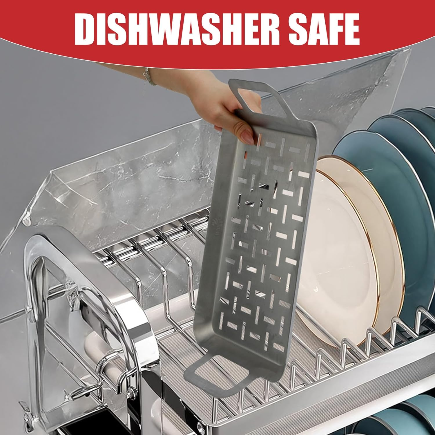 Willbbq Heavy-Duty BBQ Grill Plate Topper &ndash; Stainless Steel Tray with Handles for Grilling, BBQ, Outdoor & Kitchen image number 1