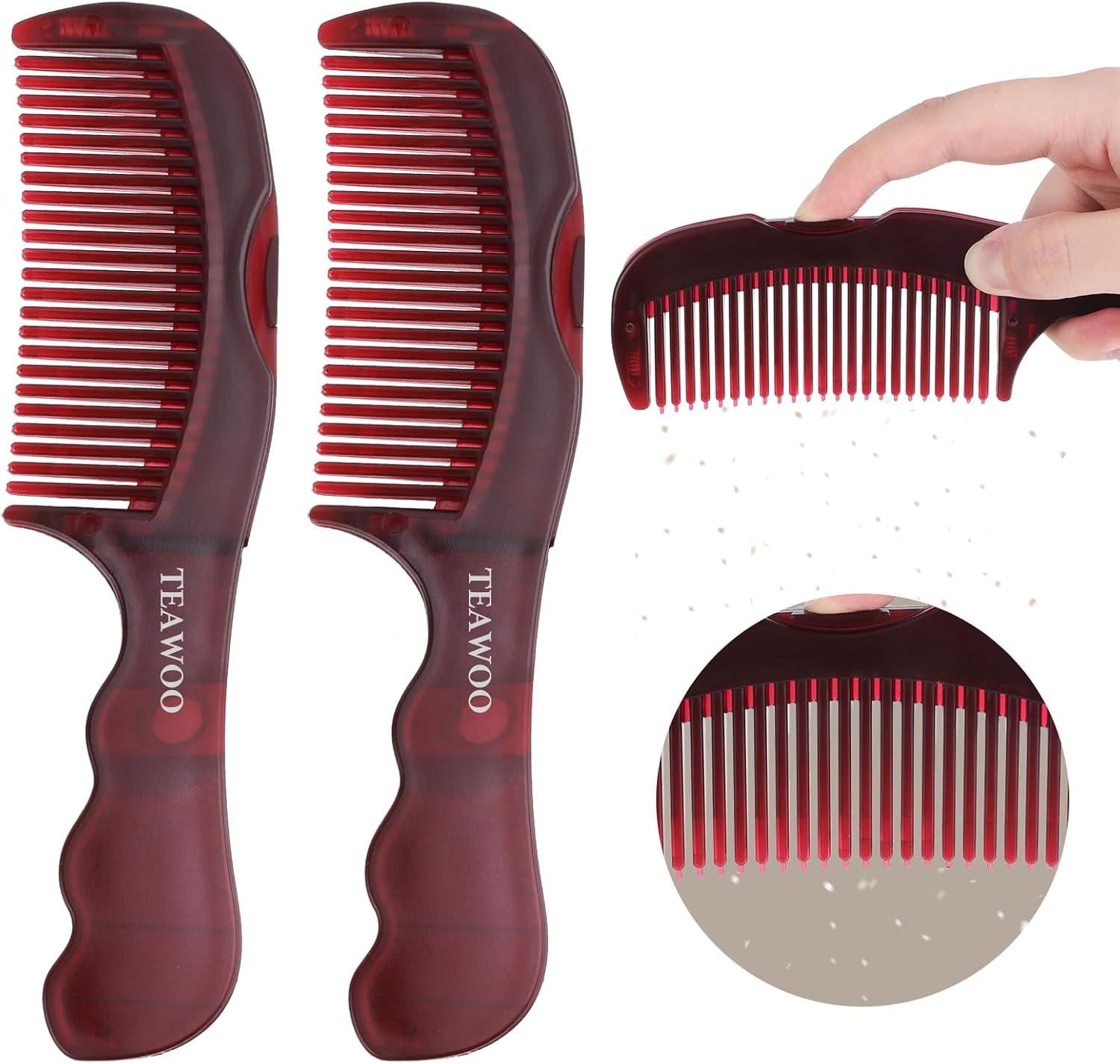 2PCS Dandruff Comb for Scalp, Energy Massage Scalp Comb, Comfortable Hollow Tooth Hair Dandruff Remover Brush, Healthier Scalp Comb image number 2