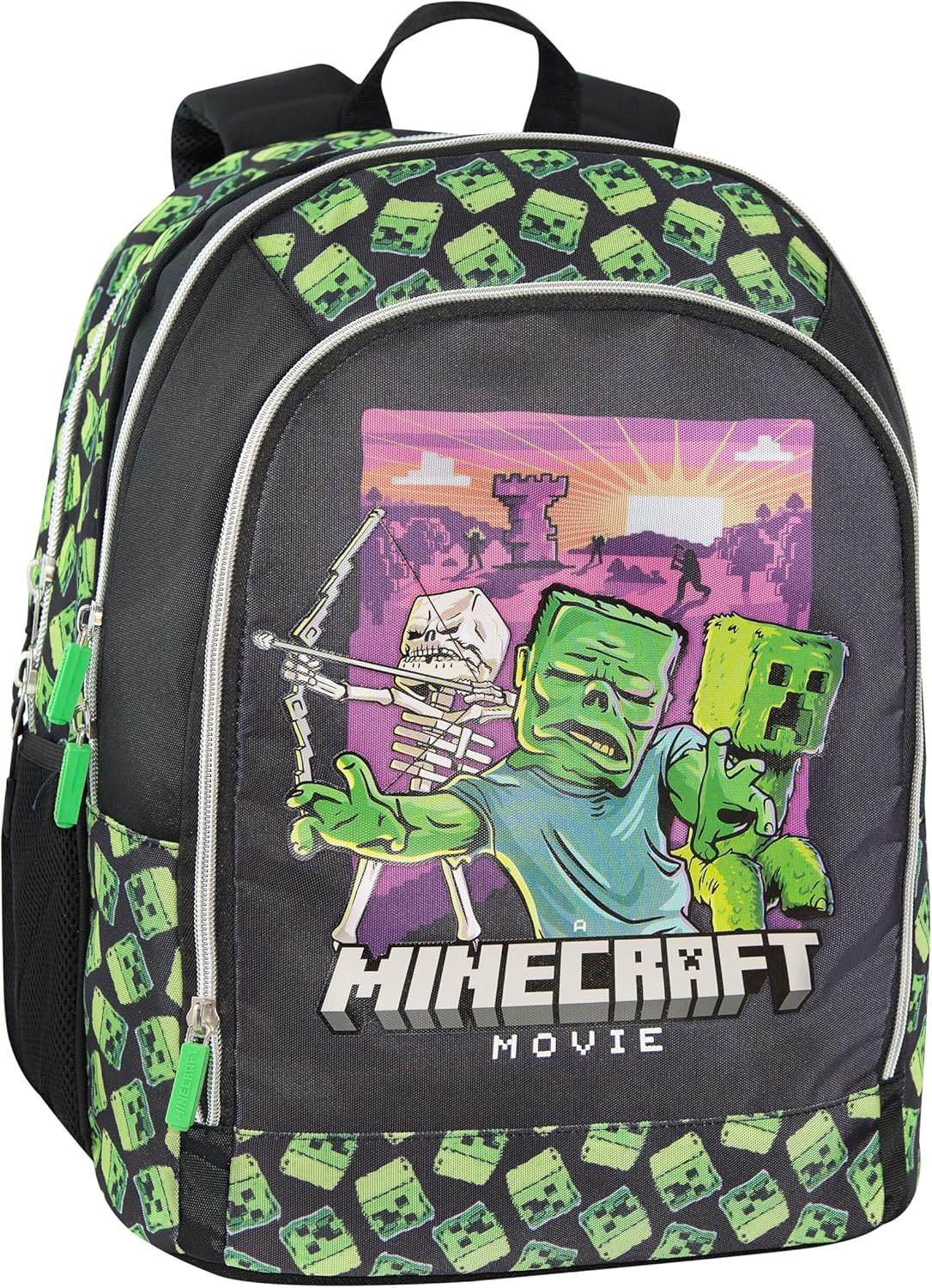Franco Cosimo Panini Unisex Children'S Zaino Scuola School Backpack Org.Minecraft Movie, Black/Green image number 3