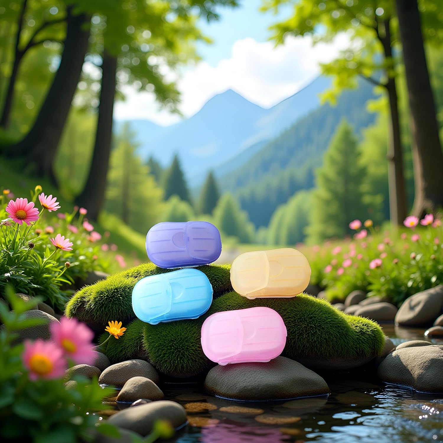 5 Boxes Mini Color Soap Disposable Soap Paper Hand Cleaner Fragrance Paper Outdoor Hiking 100 Sheets Lovely and Practical Personal Care image number 3